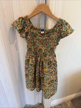 Old Navy Toddler  Floral Smocked Flutter-Sleeve Dress with Pink & Yellow